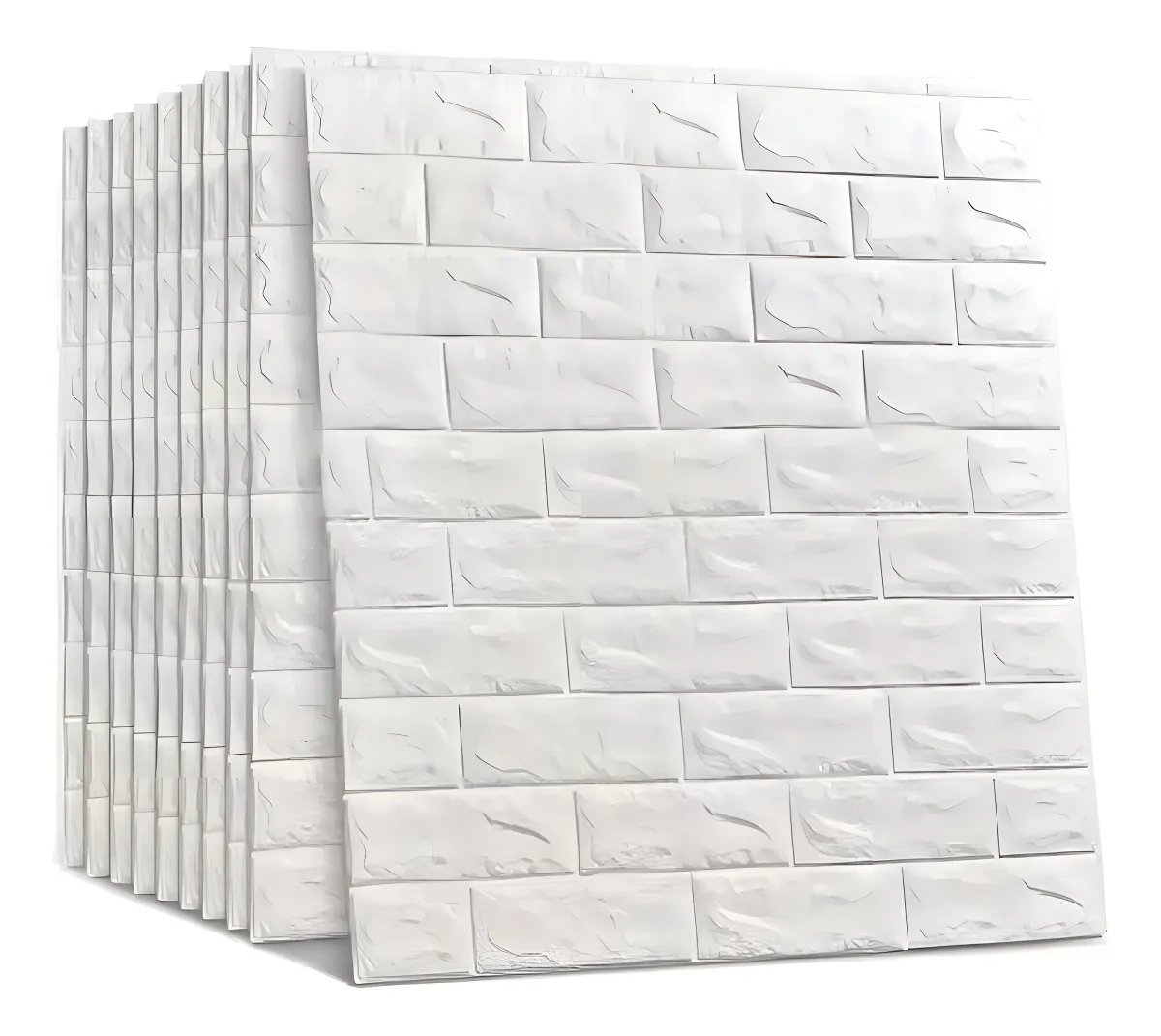 Placas Adesivas 3D Tijolinho Branco - 20 Unidades 70x77cm