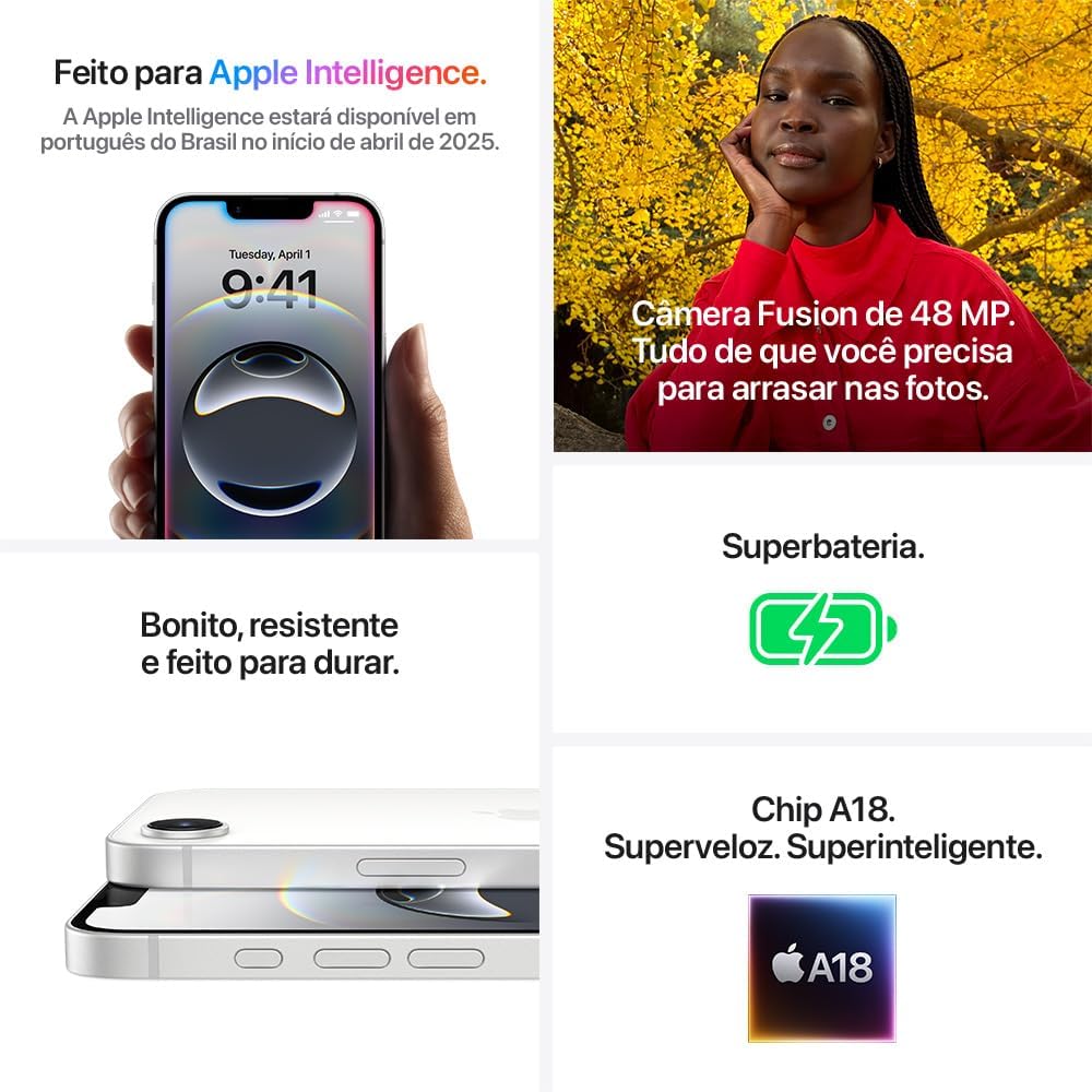 Apple iPhone 16 com Chip A18 e Tela OLED de 6,1" — foto 5