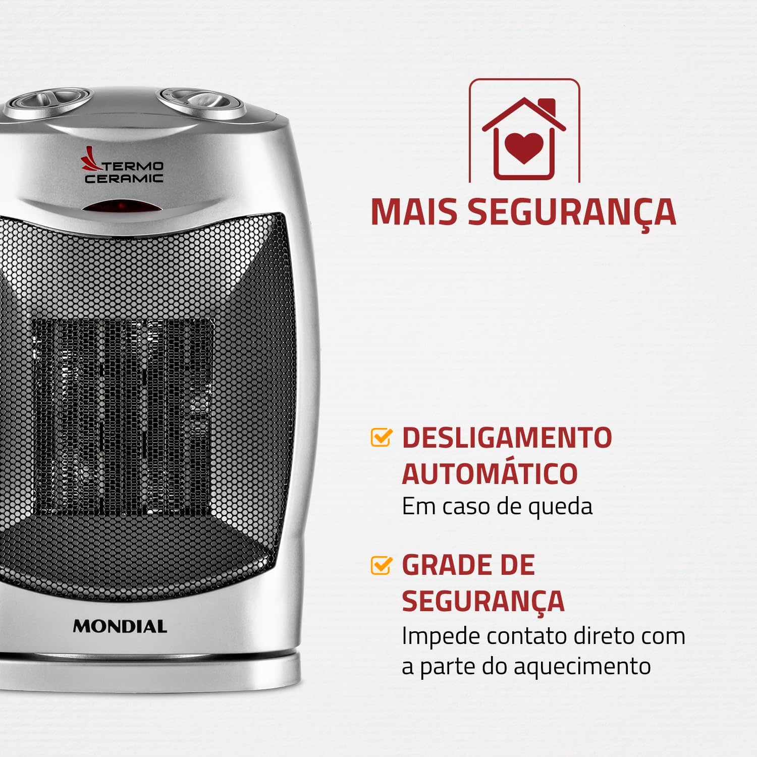 Aquecedor Mondial Termo Ceramic A-05 1500W 110V Preto e Prata — foto 5