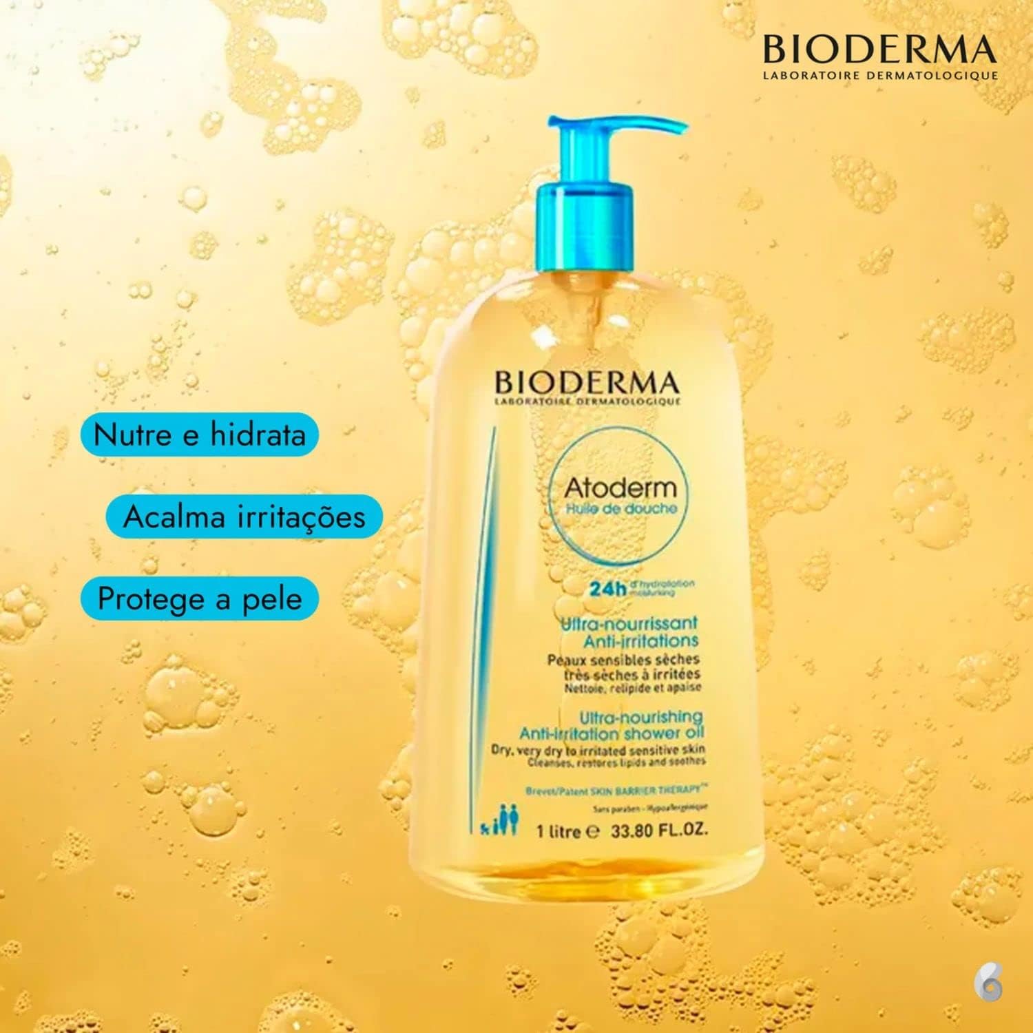 Bioderma Atoderm Óleo de Banho 1 Litro - Higiene Hidratante — foto 3