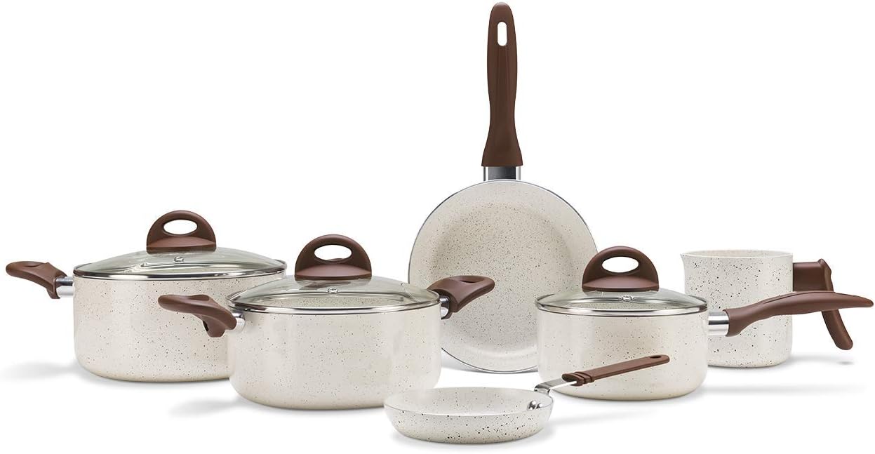 Brinox Jogo de Panelas Ceramic Life 6 Peças Antiaderente Vanilla