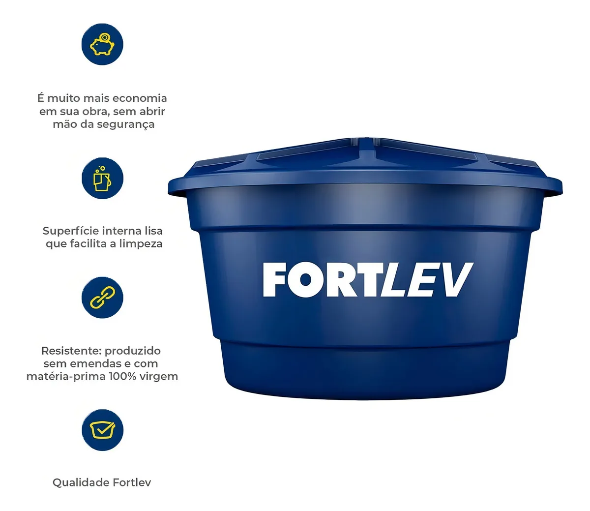 Caixa d'água Fortlev Vertical 500 Litros Polietileno Azul — foto 2