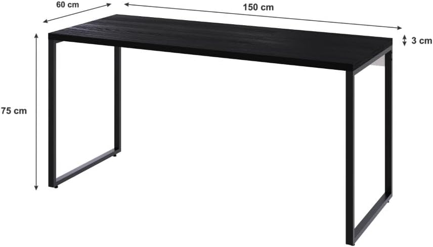 Escrivaninha Trevalla Kuadra ME150-E10 Industrial 150cm Preto Onix — foto 2