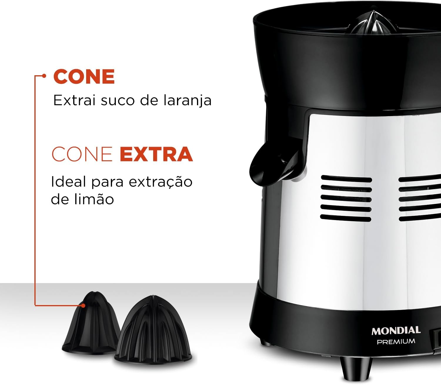 Espremedor de Frutas 250W 1 Litro com 2 Cones - Bivolt — foto 3