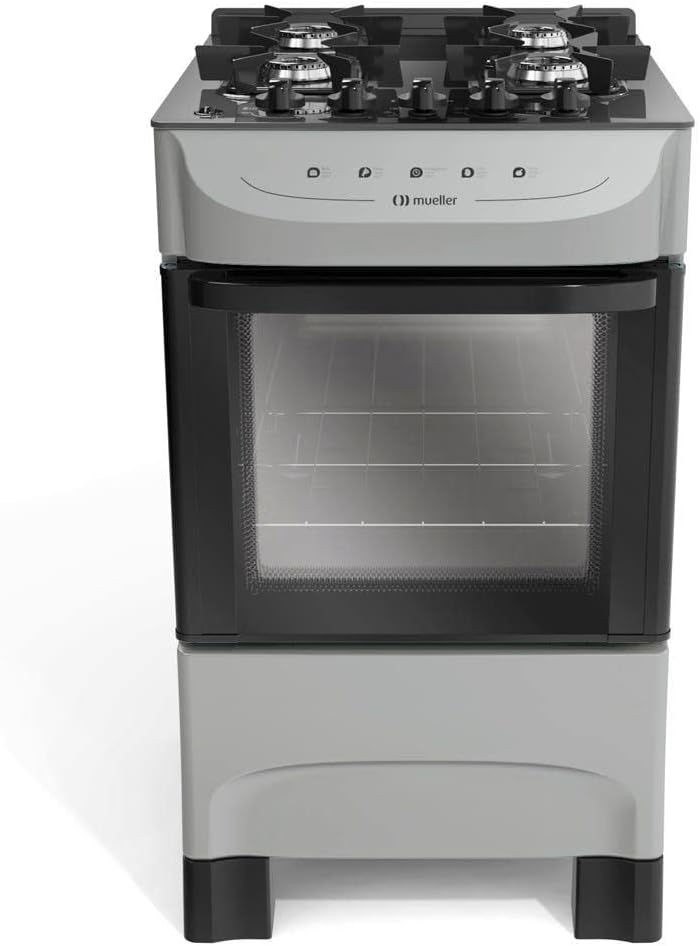 Fogão 5 Bocas Ultra Chama 3700W com Mesa de Vidro Temperado