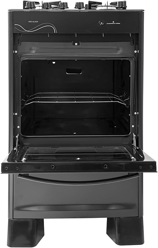 Suggar Fogão Neo Glass Preto 4 Bocas Mesa de Vidro — foto 5