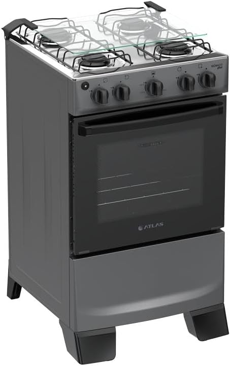 Fogão com Grade Deslizante e Forno Limpa Fácil