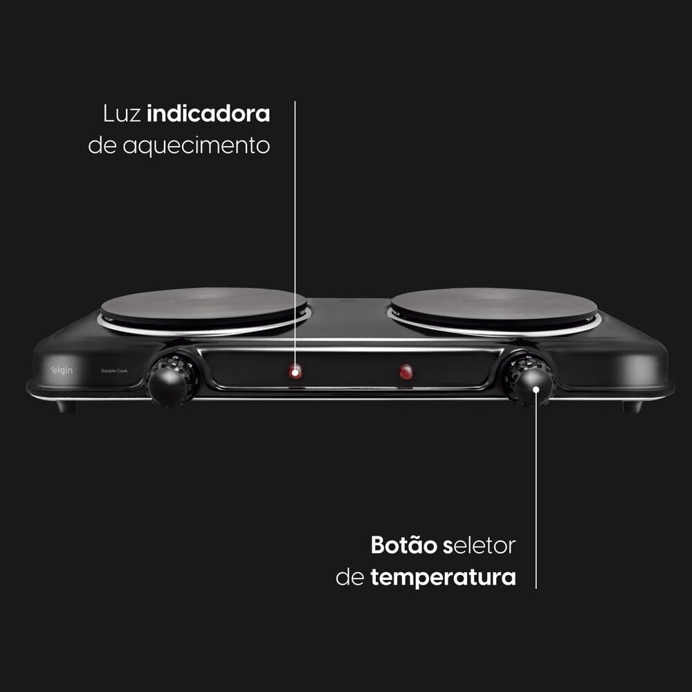 Fogão Elétrico Portátil Cooktop Elgin Double Cook 2 Bocas 110V — foto 4