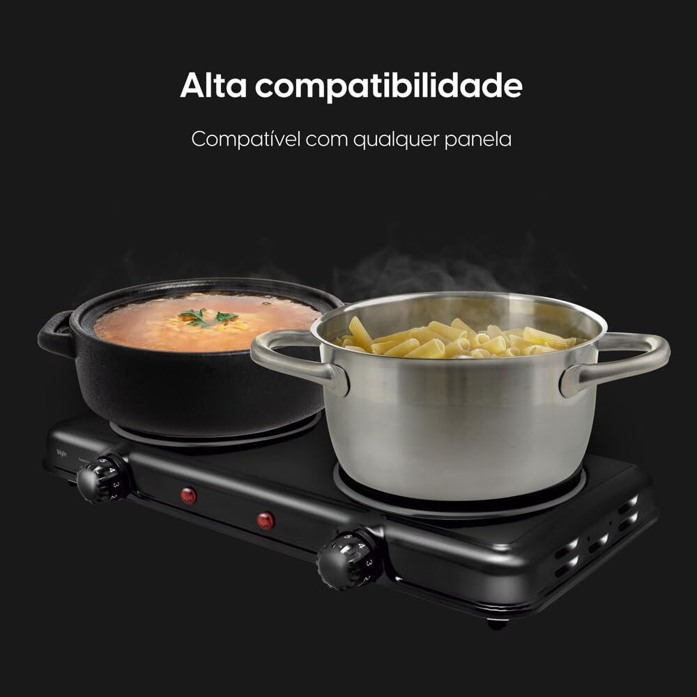 Fogão Elétrico Portátil Cooktop Elgin Double Cook 2 Bocas 110V — foto 3