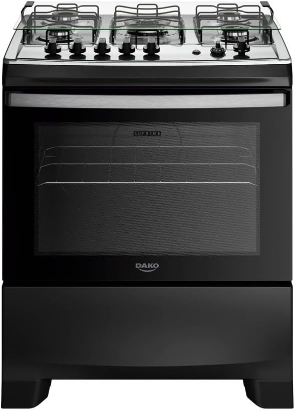 Fogão Dako Supreme Inox Timer 5 Queimadores Preto