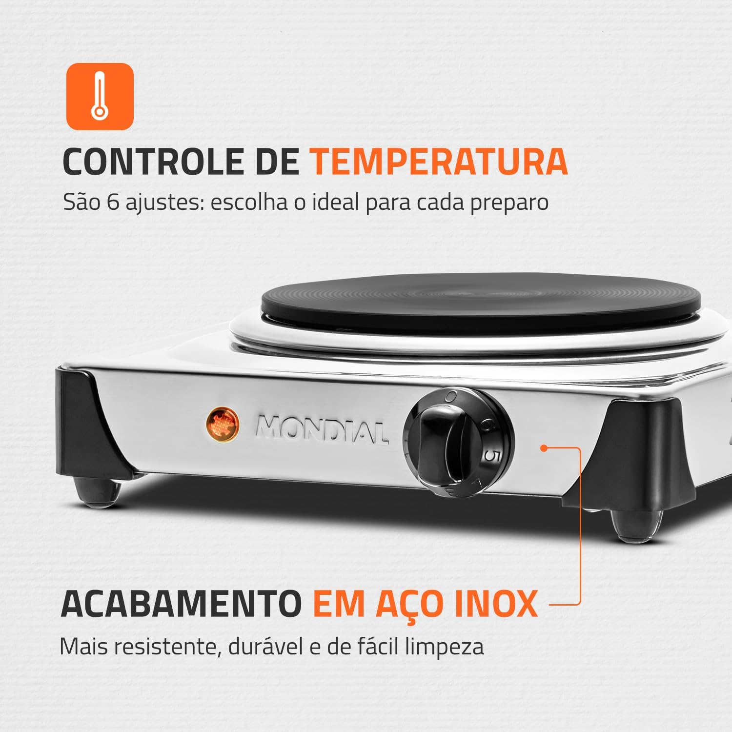 Fogareiro Portátil Elétrico 1000W - Compacto e Leve — foto 4