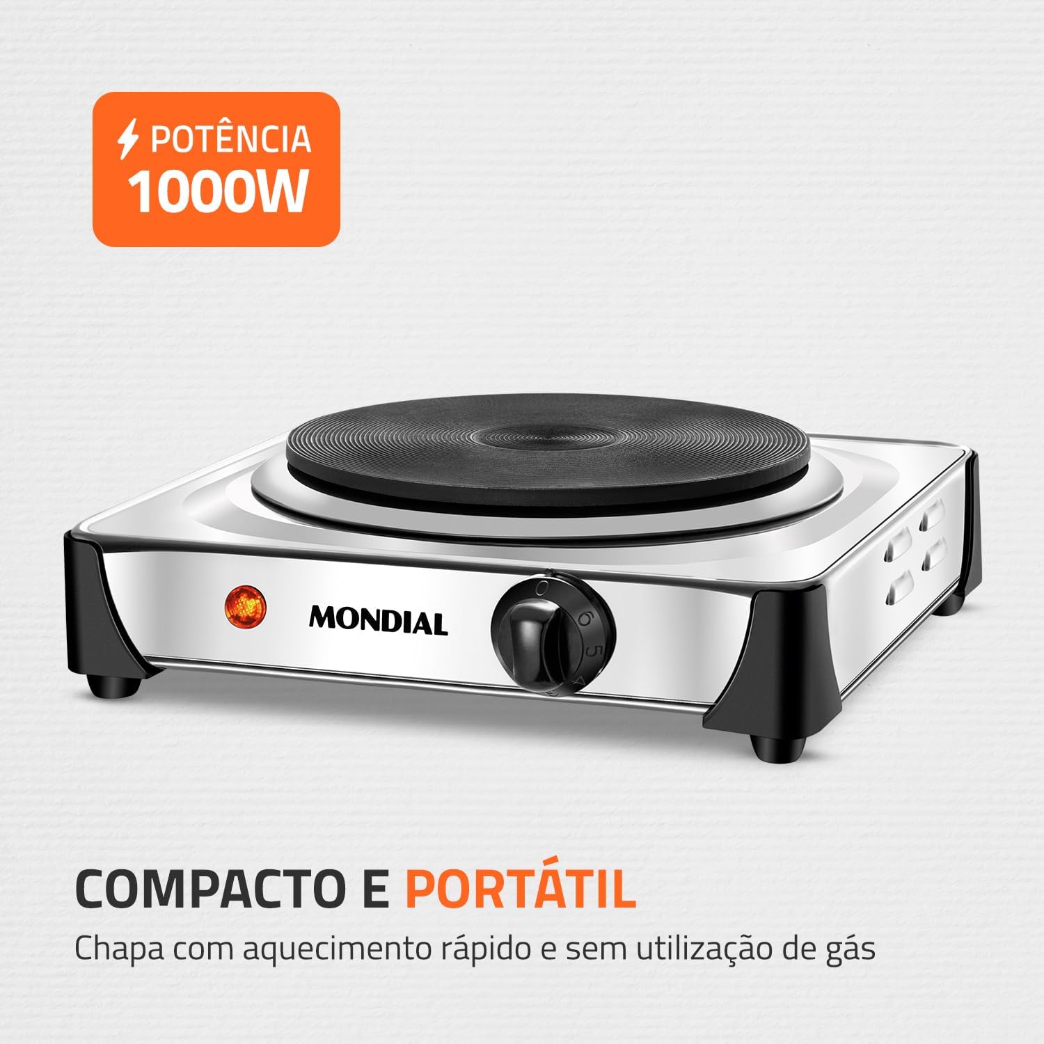 Fogareiro Portátil Elétrico 1000W - Compacto e Leve — foto 2