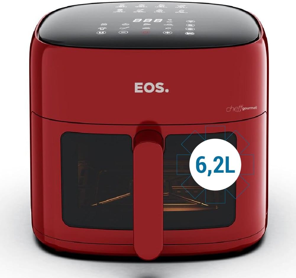 Fritadeira Sem Óleo Eos Chef Gourmet EAF60V 6.2L Digital Vermelho 220V