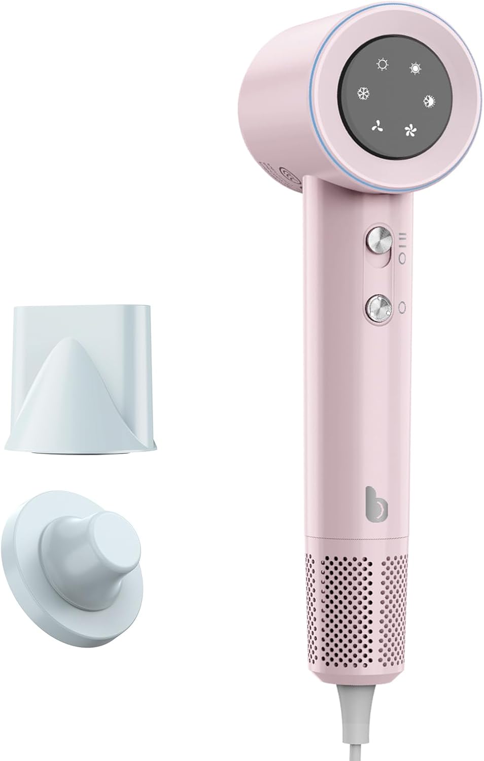 GOKOCO Secador de Cabelo Profissional 1600W com Display Digital LED - Rosa