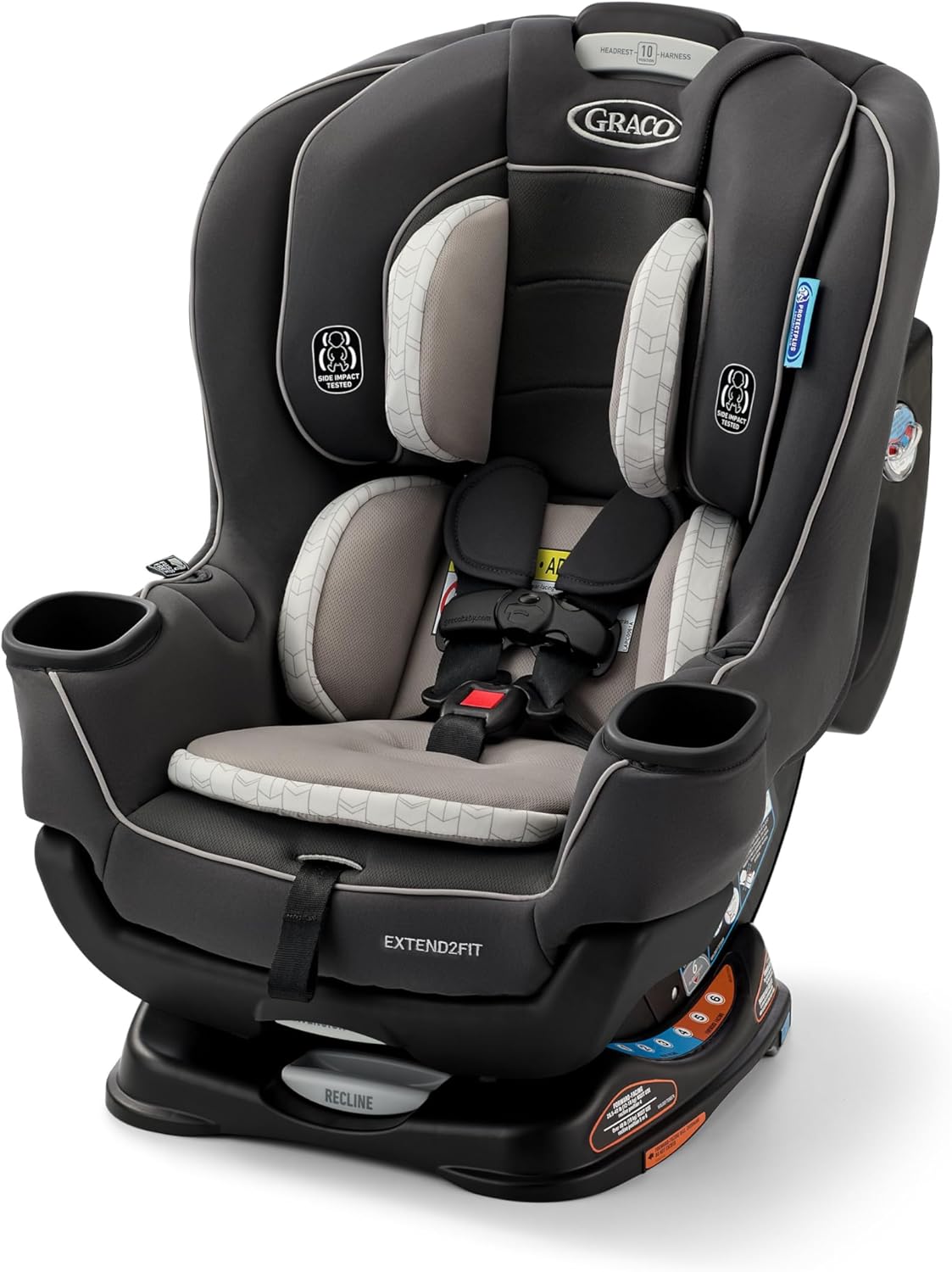 Graco Cadeira Infantil para Carro Extend2Fit 2 em 1 - Preto e Cinza