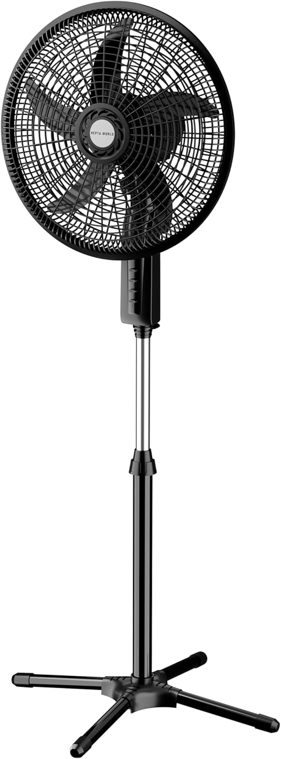 HEPTA WORLD Ventilador de Coluna 43cm Silencioso Preto 220V
