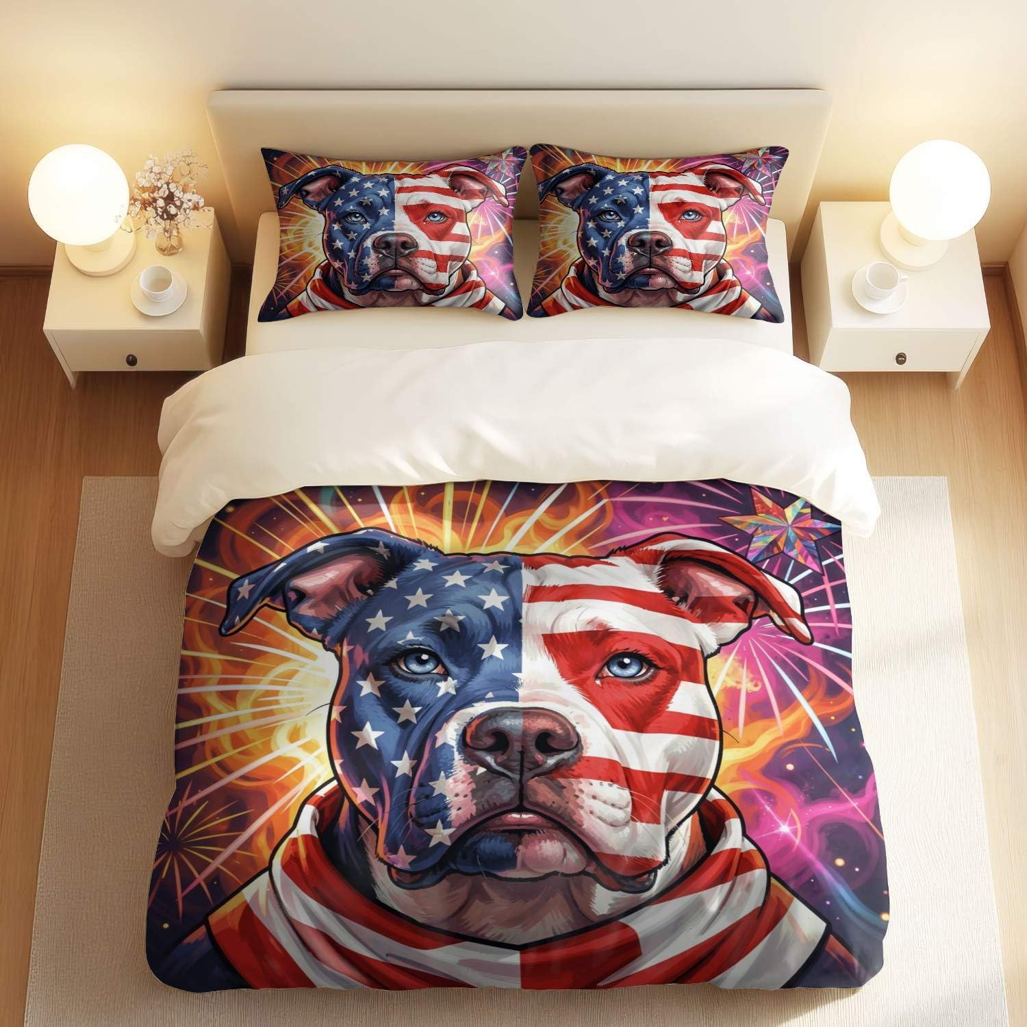 Jogo de Cama Patriótico Bandeira Americana 3 Peças