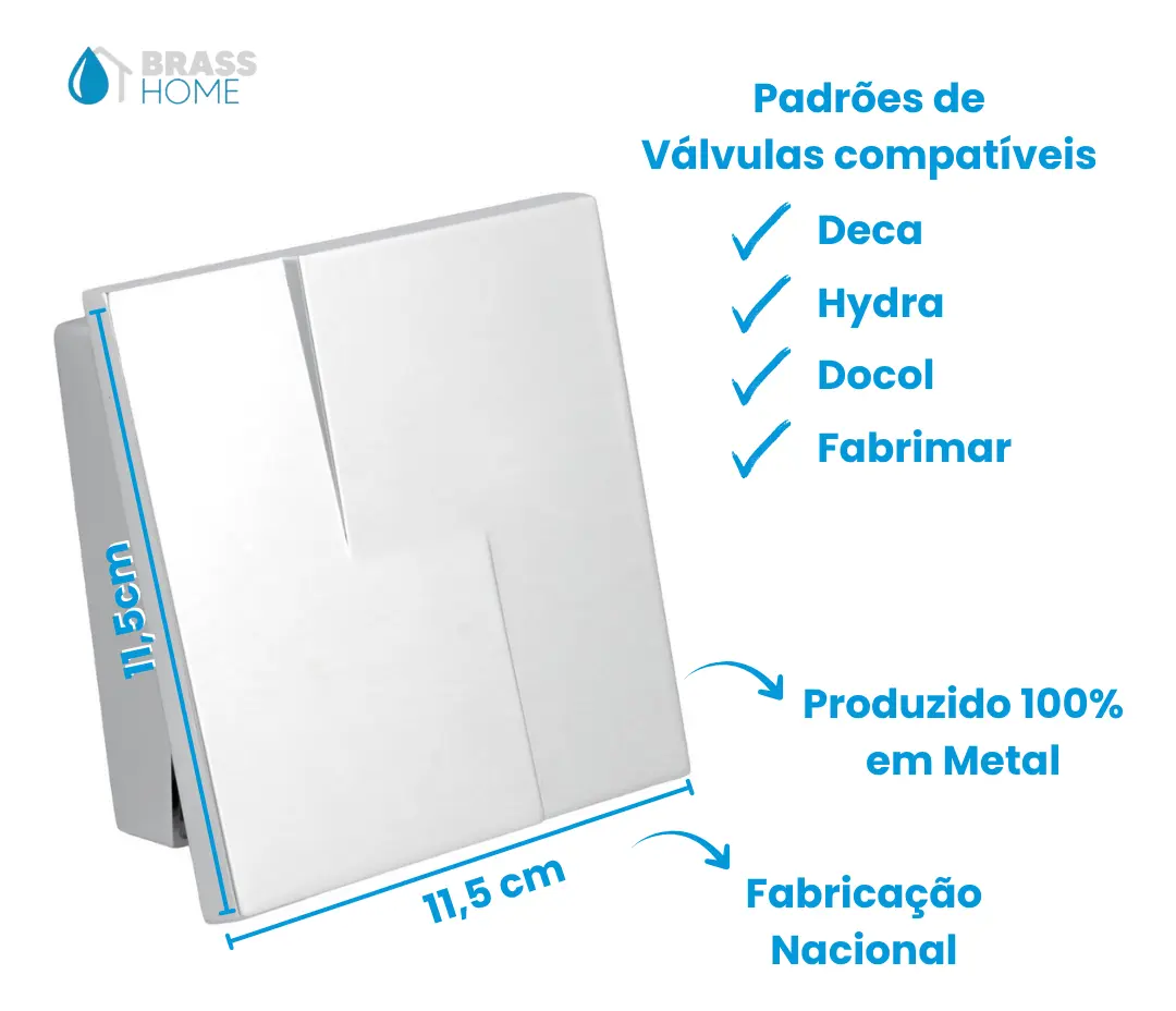 Kit Acabamento Válvula de Descarga Metal Cromada Abstra - 2 Peças — foto 2