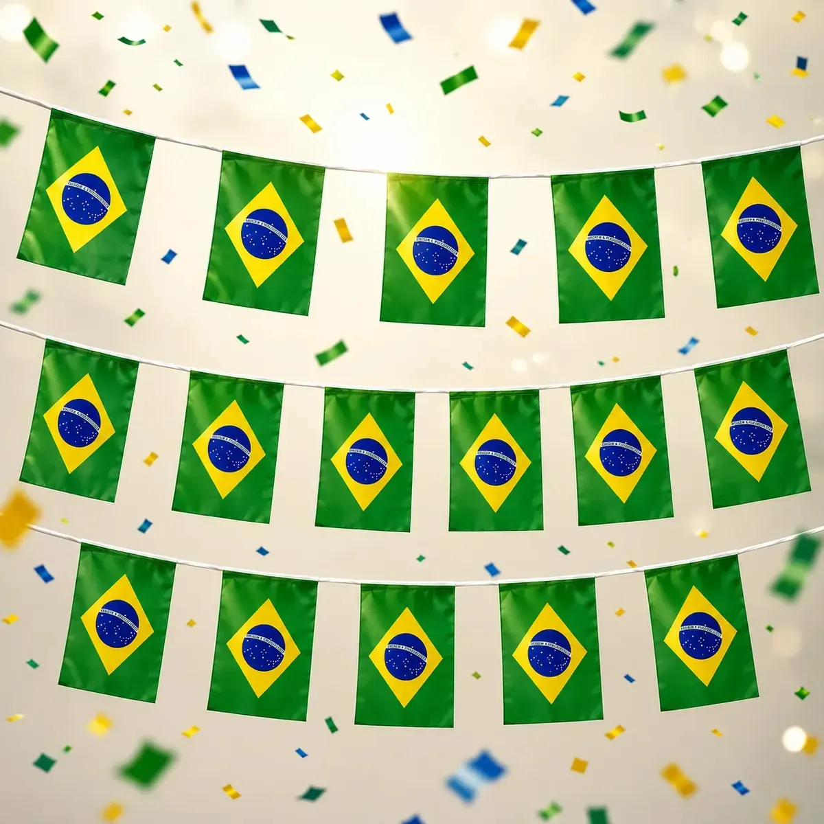 Kit Varal de Bandeirinhas do Brasil 50/80 Metros - Decoração para Eventos — foto 4