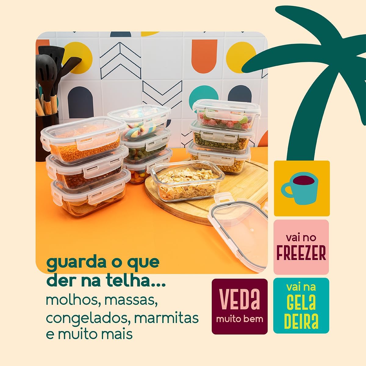 Kit de Potes Herméticos de Vidro Borossilicato para Alimentos — foto 4