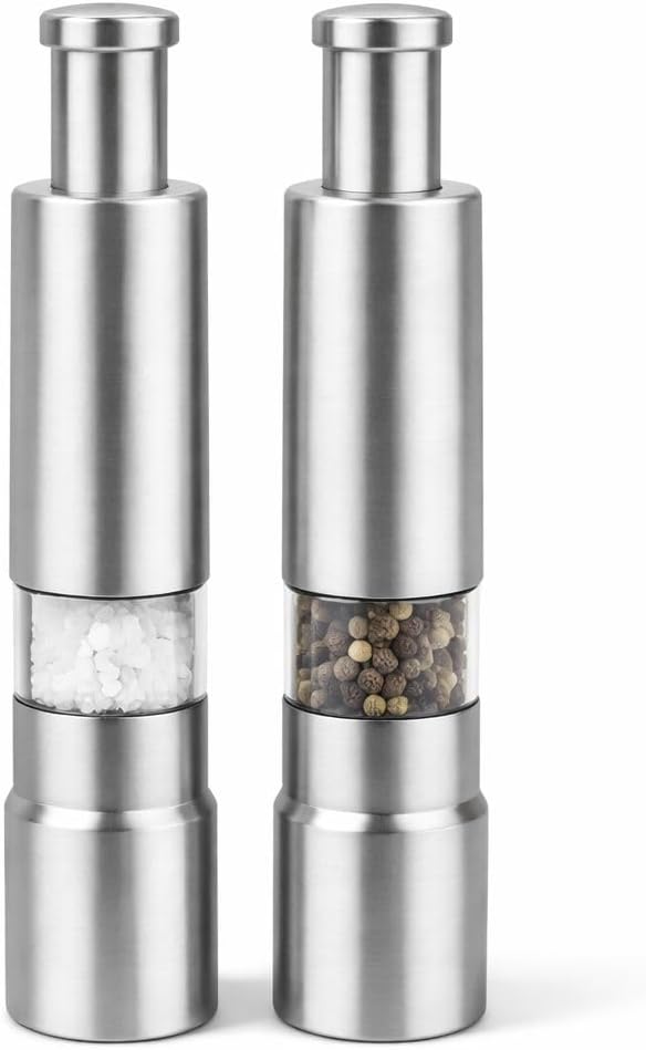 Kit Moedor Manual de Sal e Pimenta Aço Inox 15 cm - 2 Unidades