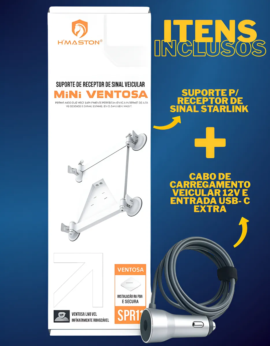 Kit Starlink Mini - Suporte e Cabo Veicular para Internet Satélite — foto 2