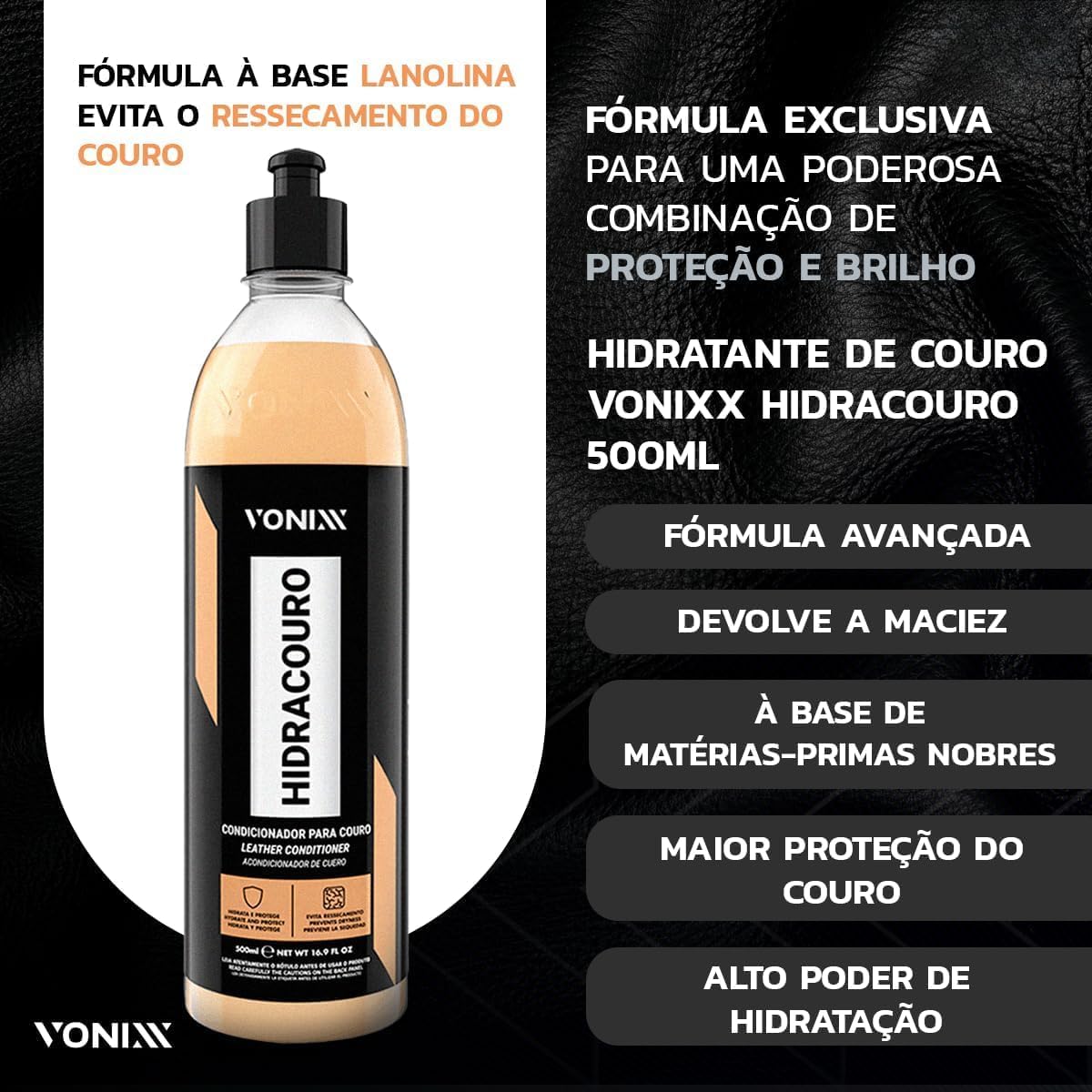 Kit Vonixx Higicouro e Hidracouro para Couro Automotivo 500ml — foto 5