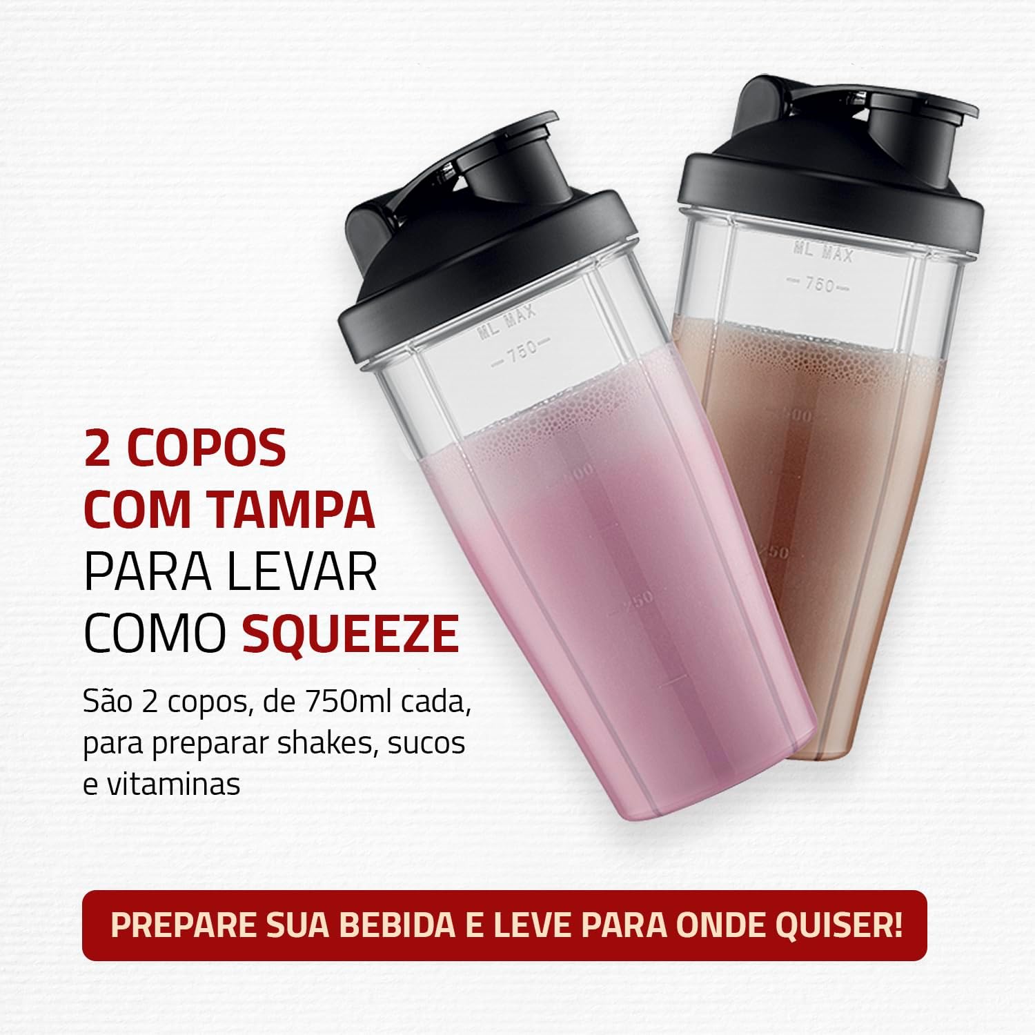 Liquidificador Mondial Personal DG-01 300W com 2 Copos Squeeze 750ml — foto 3