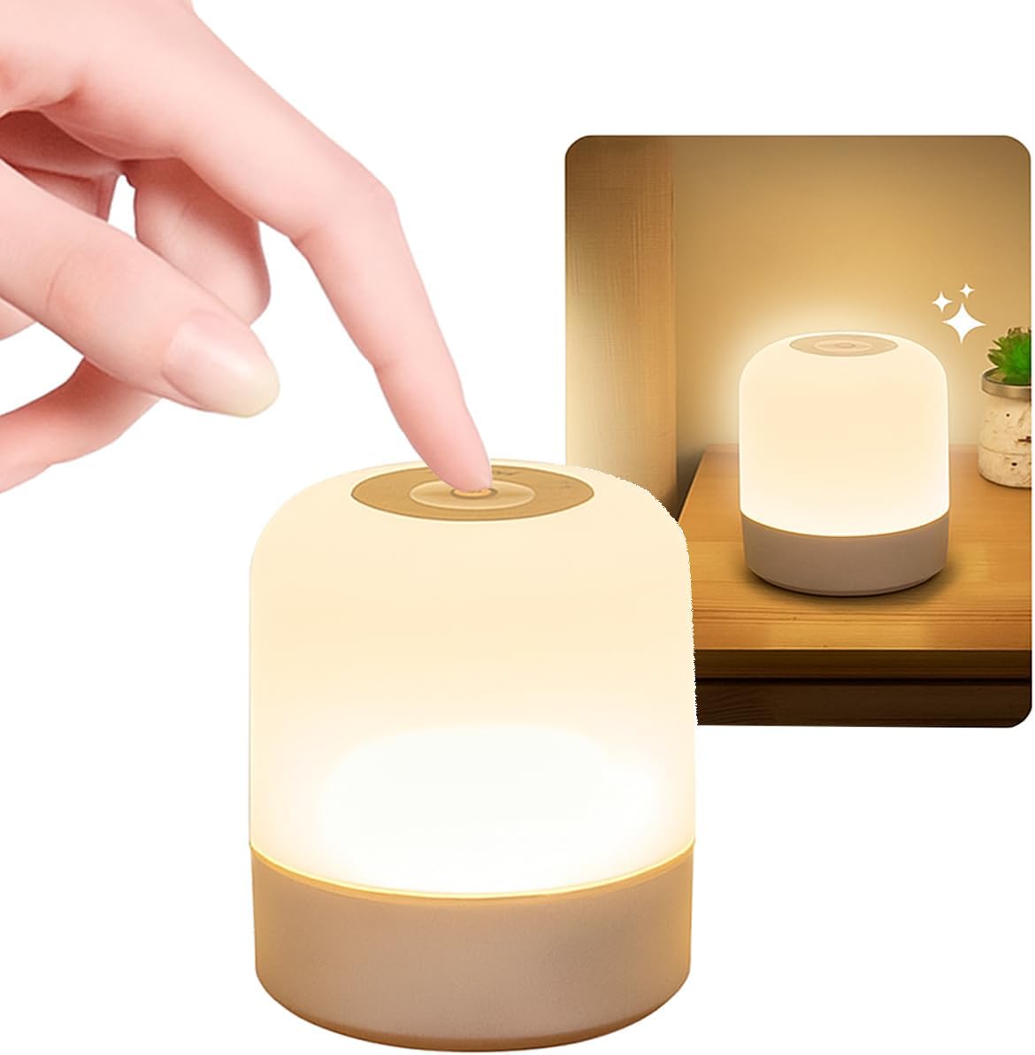 Luminária de Mesa Abajur LED Recarregável 3 Modos de Iluminação Touch 360°