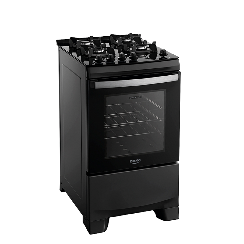 Fogão Dako Supreme Glass 4 Bocas Automático Mesa de Vidro