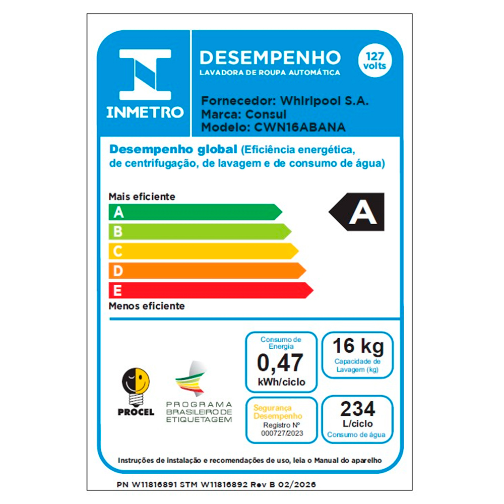 Máquina de Lavar Consul 16kg Automática CWN16AB — foto 15