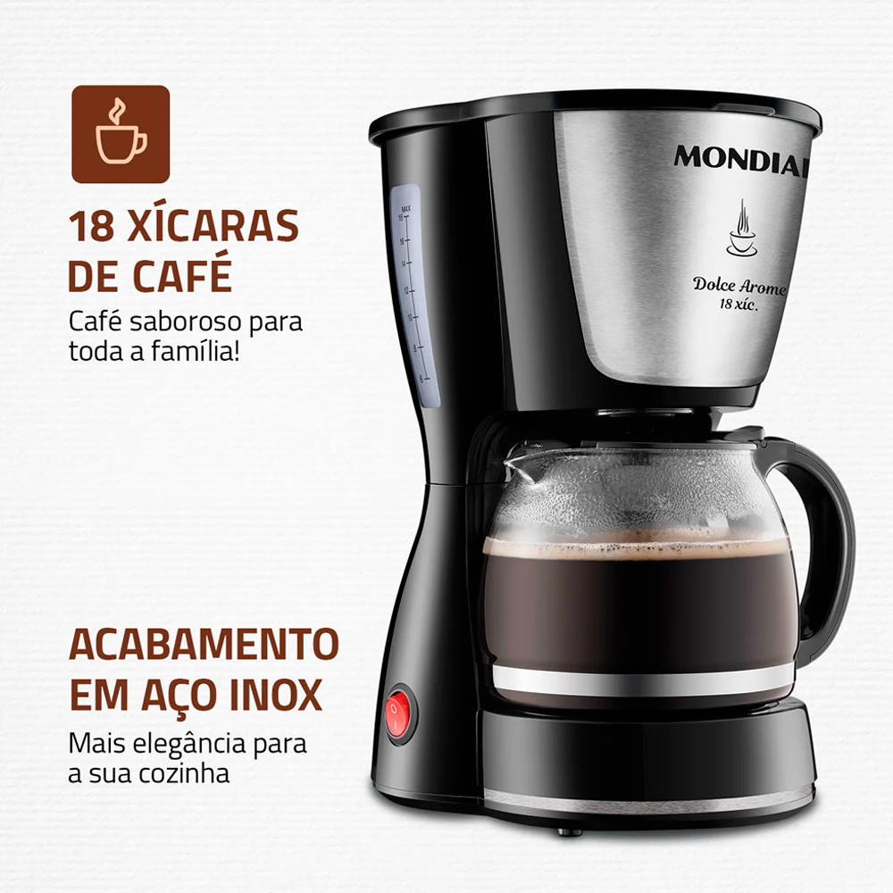 Cafeteira Mondial Dolce Aroma 18 Xícaras Filtro Permanente — foto 4