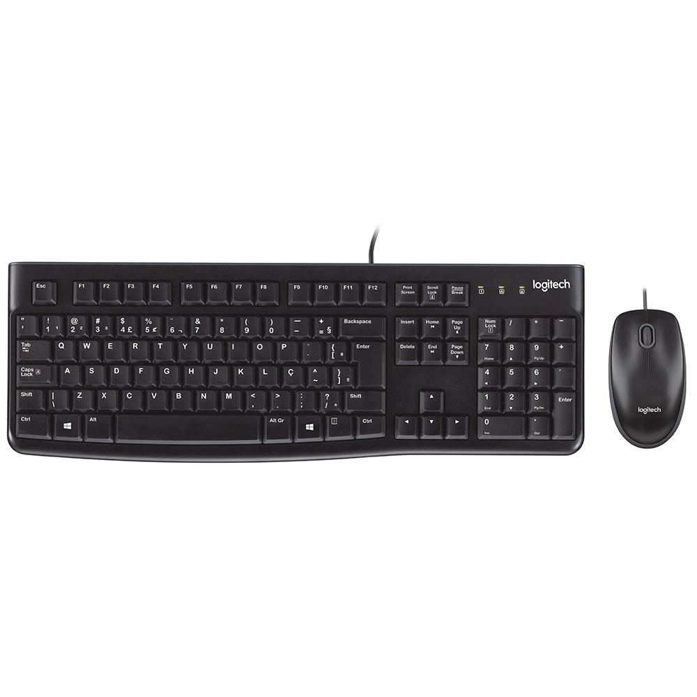 Teclado e Mouse Com Fio Logitech MK120 USB