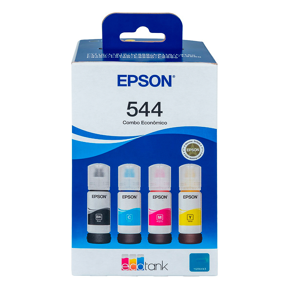 Kit Refil para Tanque de Tinta Epson T544 - 4 Cores até 7.500 Páginas