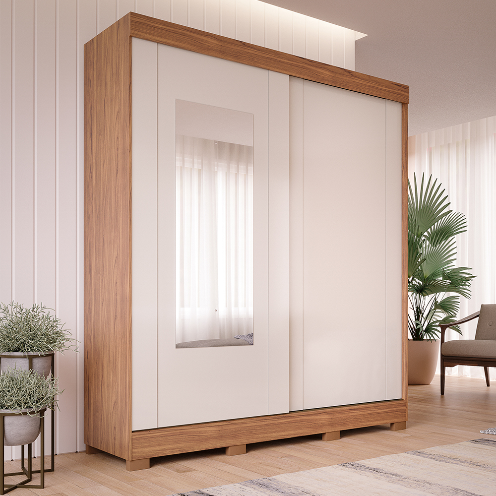 Guarda-Roupa Casal Panan Ilhéus 2 Portas de Correr com 3 Gavetas
