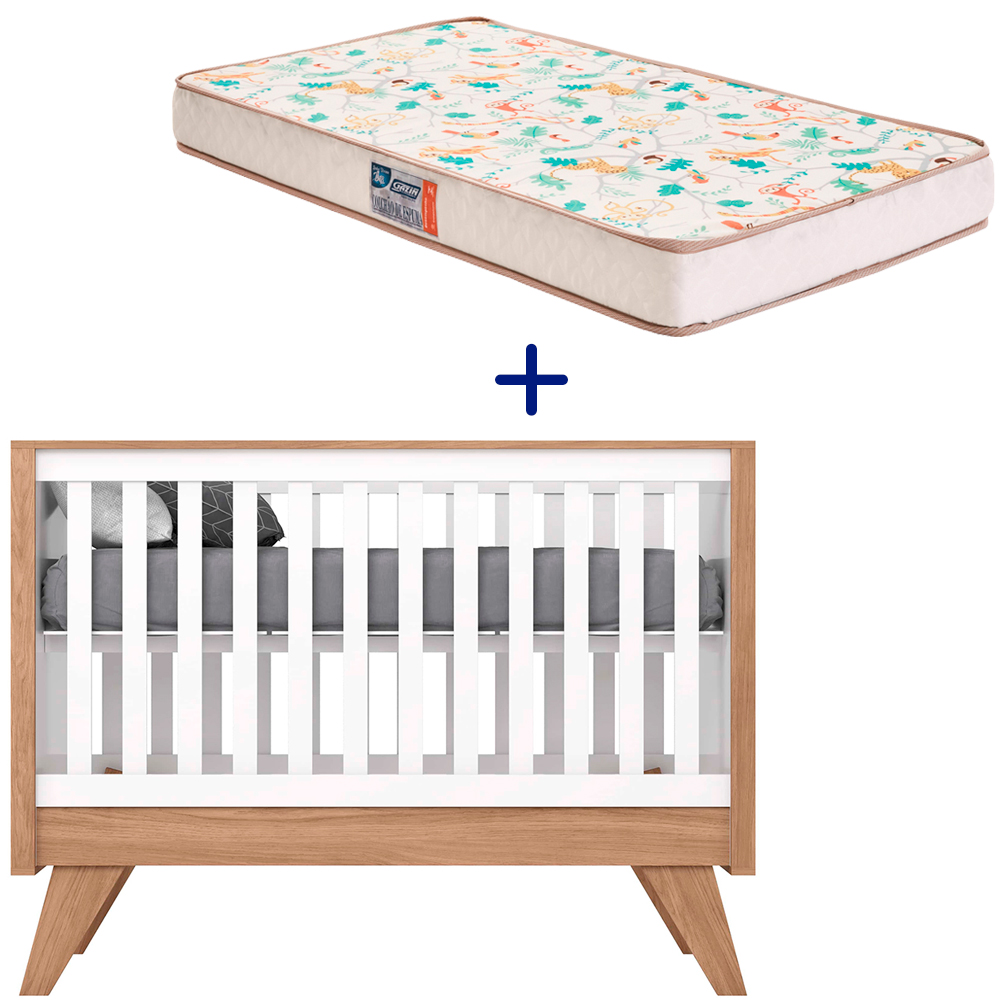 Kit Berço Mini Cama Henn Confete com Colchão Gazin Supreme D18