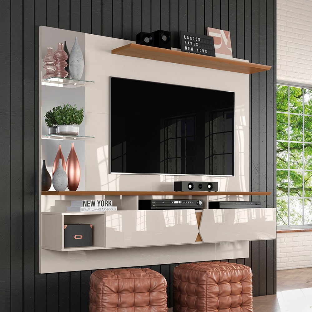 Painel para TV até 55" Intense Lukaliam com Espelho e Prateleiras