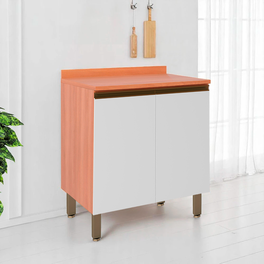 Balcão com Tampo 2 Portas MDP 80cm Macadâmia Telasul