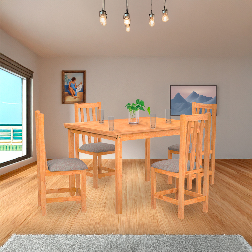 Conjunto de Mesa Itália com 4 Cadeiras em Madeira Maciça - Meneghetti