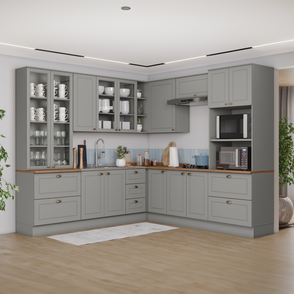 Cozinha Modulada Henn Americana 8 Peças 12 Portas 5 Gavetas