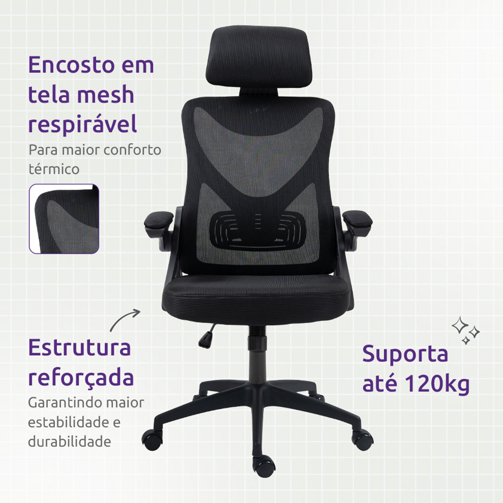 Cadeira Giratória Viper Pro Creative com Rodízios e Ajuste de Altura — foto 9