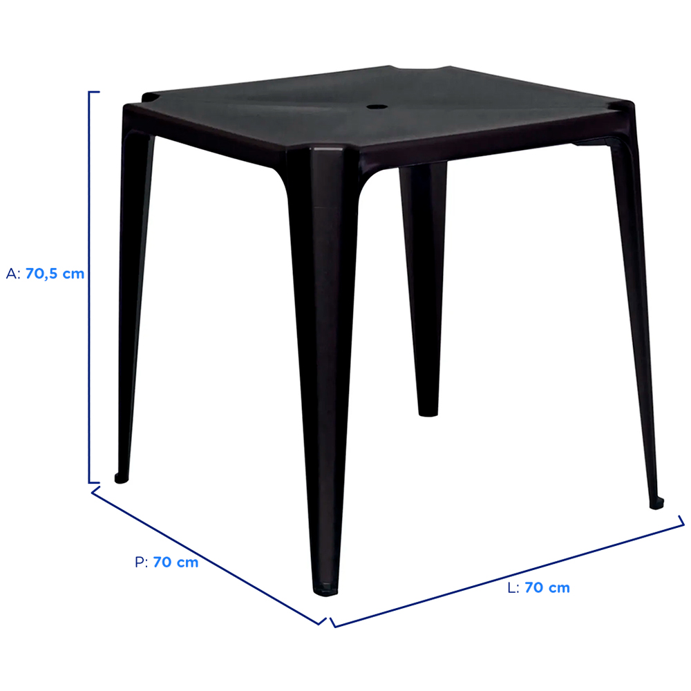Mesa Plástica Quadrada Mor 15151003 - Suporta até 30kg — foto 3