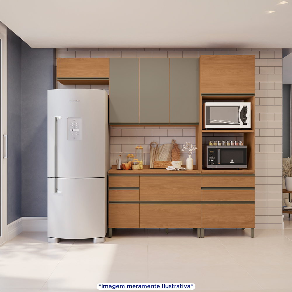 Cozinha Modulada 4 Peças Maxxi Kappesberg com 7 Portas e 7 Gavetas