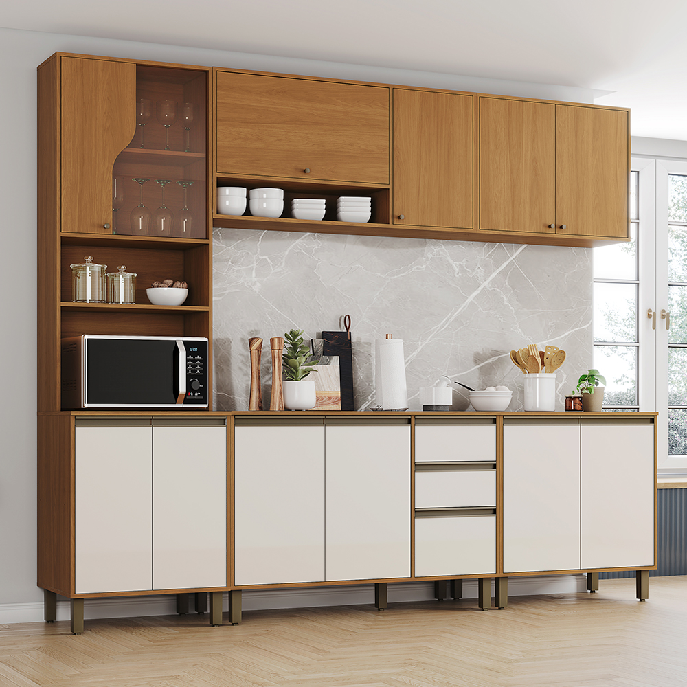 Cozinha Modulada 5 Peças Venaly Henn com 12 Portas e 3 Gavetas