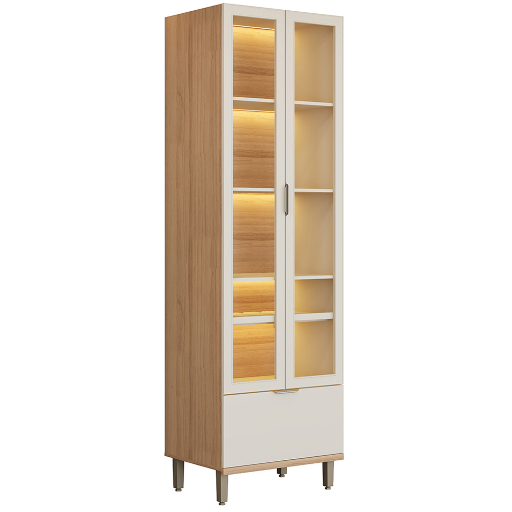 Cristaleira 2 Portas MDF e Vidro com LED Linea Brasil
