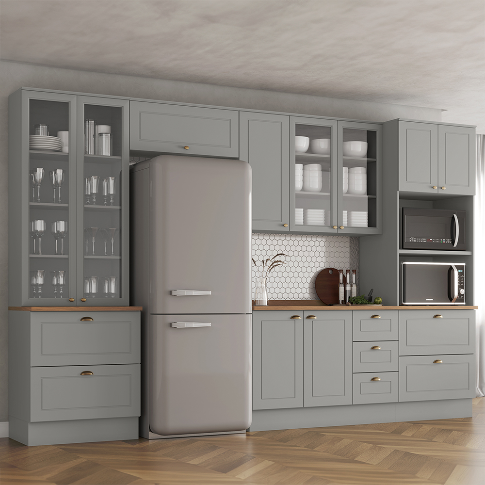 Cozinha Modulada 6 Peças Americana Henn - 10 Portas e 5 Gavetas