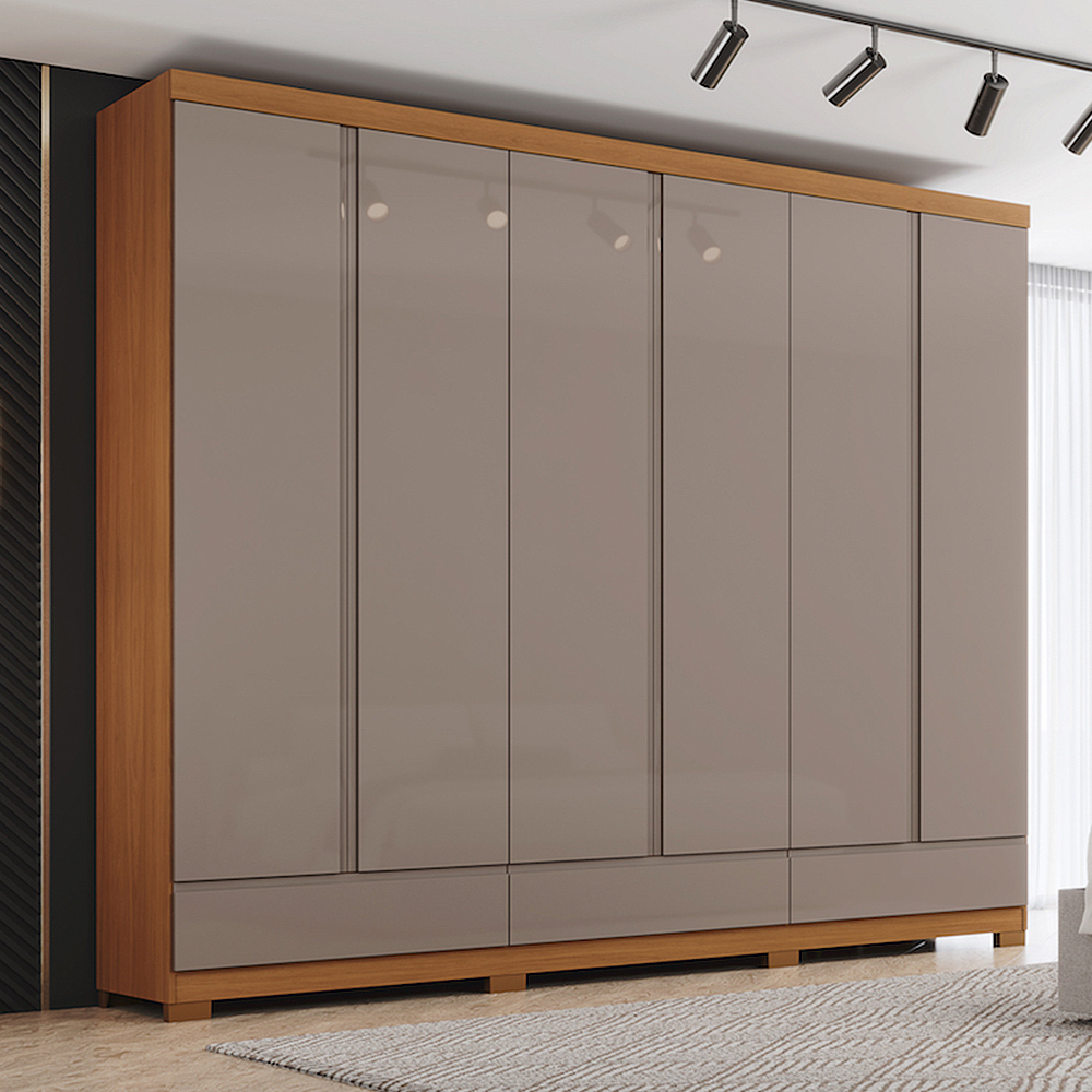 Guarda-Roupa Casal 6 Portas Bater 9 Gavetas Henn Imperial