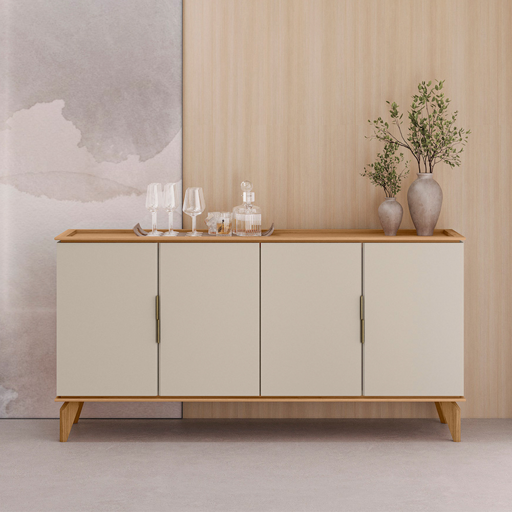 Buffet Évora 4 Portas 2 Prateleiras MDP MDF Linea Brasil