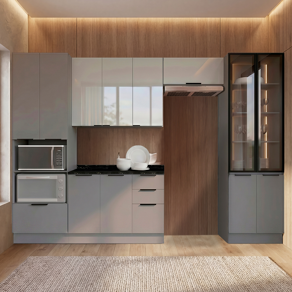 Cozinha Modulada Lumina 5 Peças 12 Portas 4 Gavetas Telasul