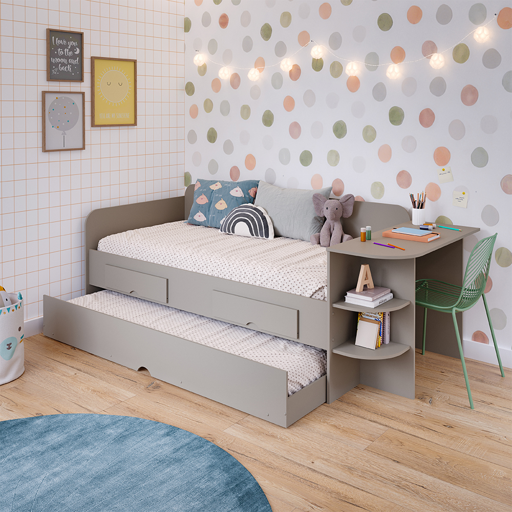 Sofá Cama Cimol Bibox Helena com Escrivaninha em MDF